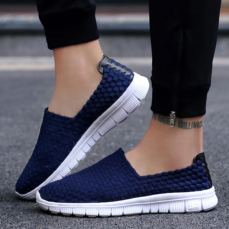 New Arrival Breathable Men Casual Shoes Mesh Flats Men Loafers Slip On Trainers 