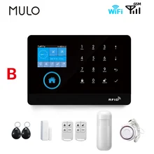 Mulo novo wifi gsm sistema de alarme 433mhz vida inteligente com detector movimento controle remoto 9 idiomas sem fio casa