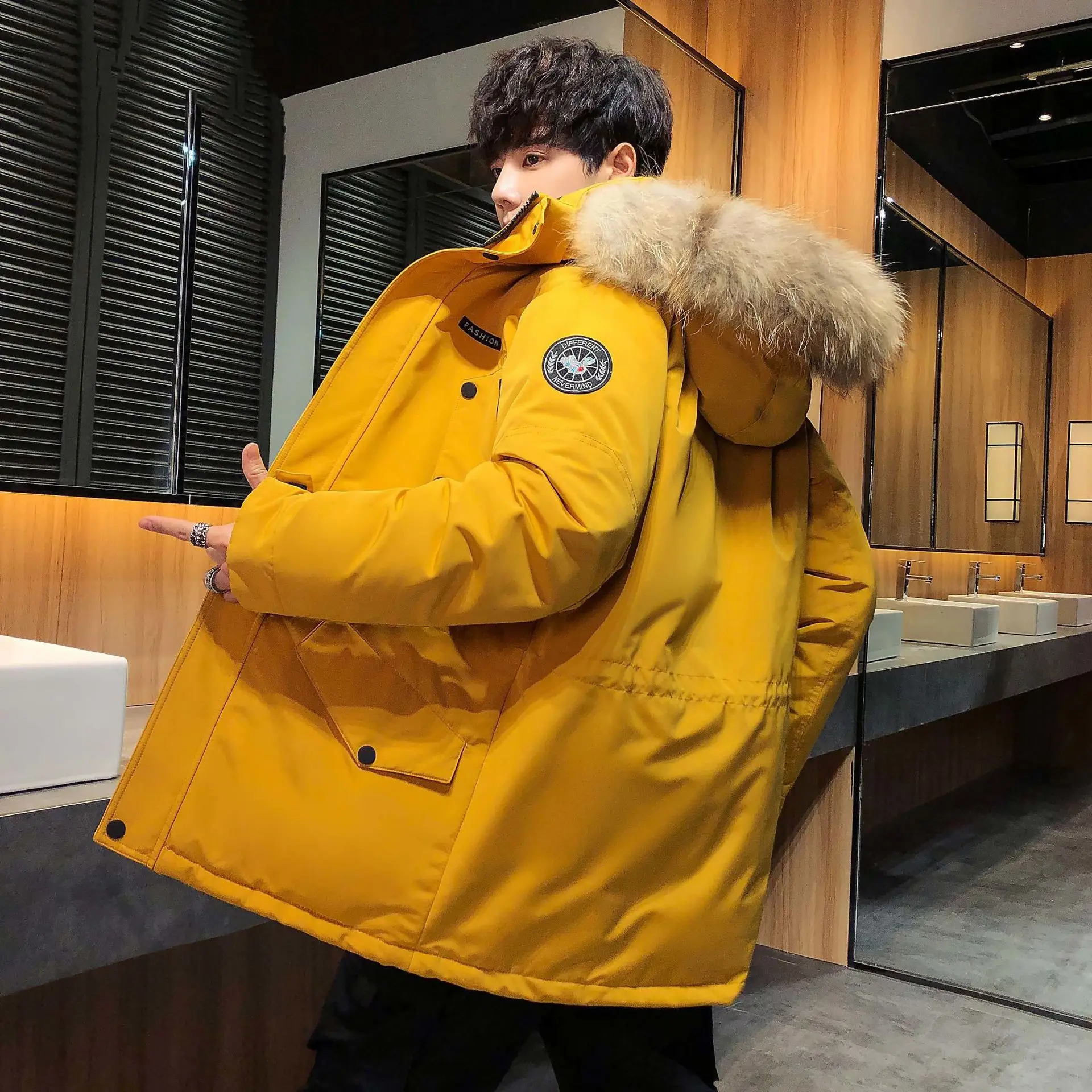 Top Grade Winter Men's Coat 2022 Men's Down Jacket Hooded X-Long Down Jacket Real Fur Mens Thick Warm Windbreaker Jacket Coats