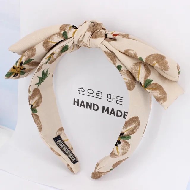 Floral Big Bow  Hairbands  For Women Korea Hair Accessories For Girls Hair Band Hair Bows  Hairband Headbands Coral Red