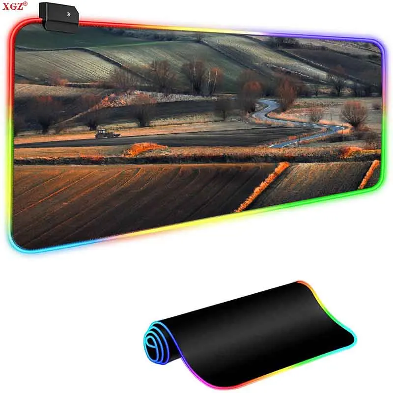 Красивый игровой коврик для мыши Xgz в стиле кантри RGB компьютерный светодиодный