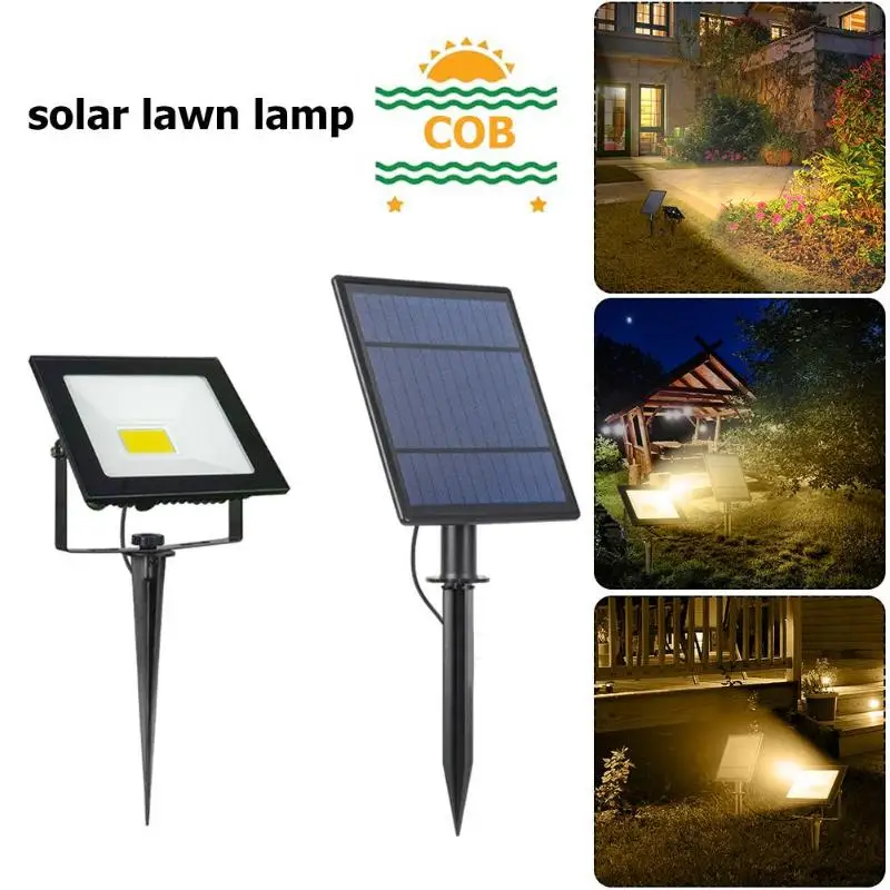 

COB 4W LED Waterproof Solar Lawn Lamp Durable Charging Overload Protection Spike Outdoor Garden Path Decor Spotlights
