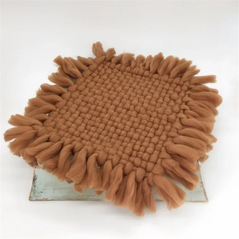 Baby Mattress Newborn baby photography square blankets coarse wool weaving decorative carpet studio shooting accessories basket