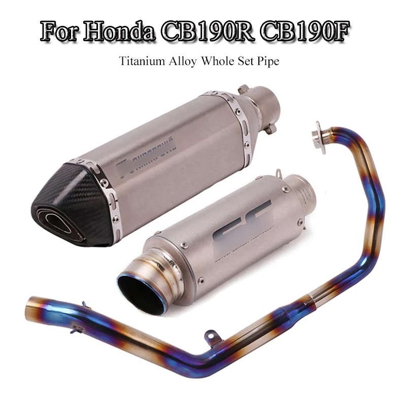 Motorcycle Exhaust Whole Set Pipe For Honda CB190R CB190F Slip On Exhaust Muffler Tube Header Front Link Pipe Titanium Alloy