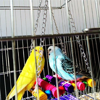

Home Universal Bird Toy Pet Supplies Fun Hanging Playing Colorful Cage Interior Easy Install Parrot Swing