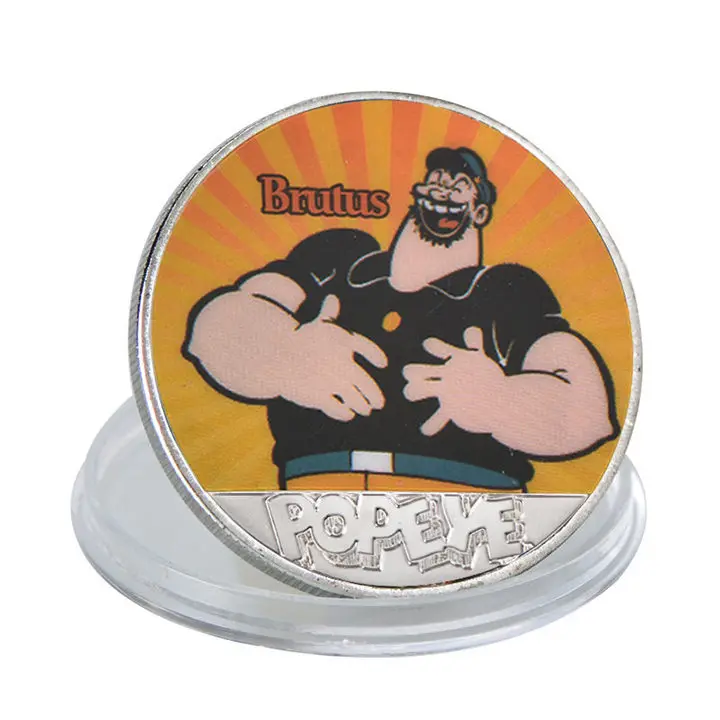 coin 1 WR Popeye Посеребренная металлическая копия монет мультяшный персонаж копия монеты коллекционные вещи Россия Подарки на день рождения сувениры - Цвет: coin 1