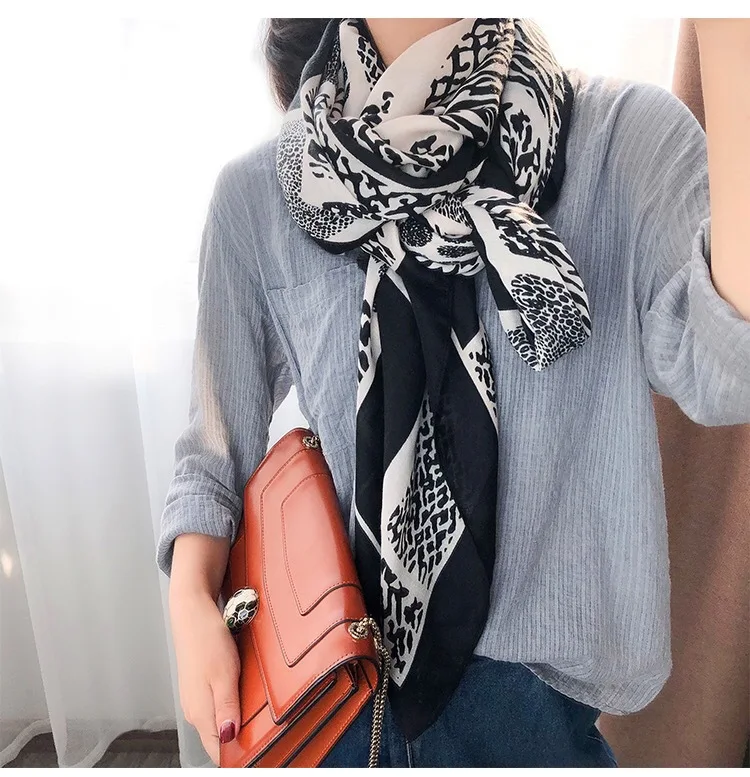 2020 fashion Shawls and wraps foulard femme women spring bohemian design long white black leopard hijab scarf bufanda mujer |