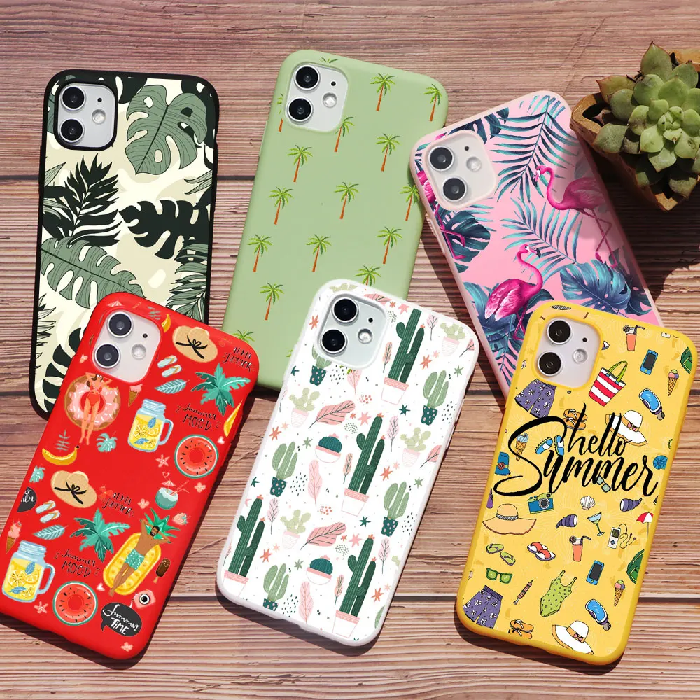 Чехол PUNQZY для iPhone 12 pro max 11 MAX 6S 7 8 Plus XS Max XR мягкий чехол из ТПУ с изображением летних