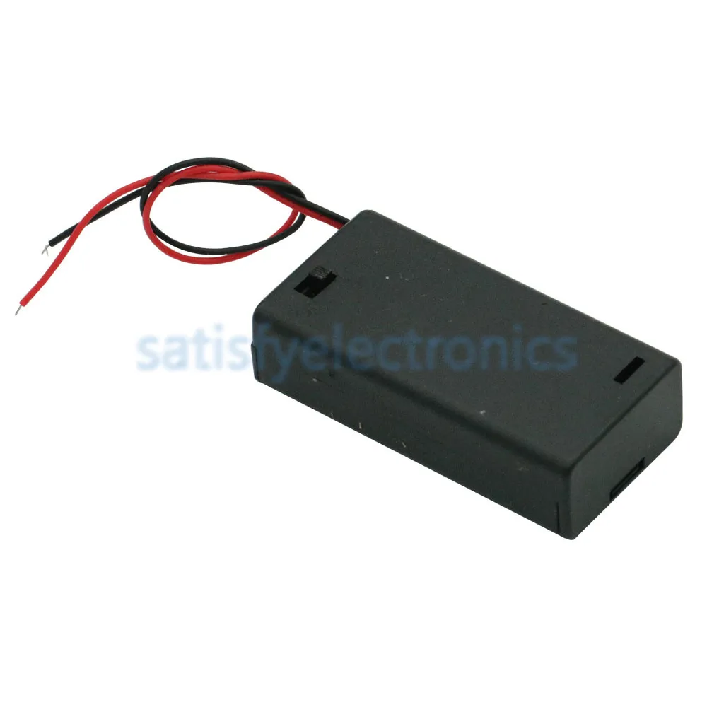 HALJIA - Caja De Almacenamiento De Batería De Plástico Con Tapa De 12 V AA 8 X 1,5 V, Interruptor De Encendido/Apagado Y Enchufe DC