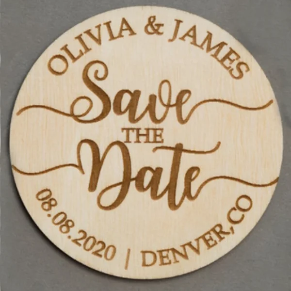  Laser cut Rustic save the date wedding invitation cardsPersonalised Wood Save the Date MagnetsWeddi - 4000119568210