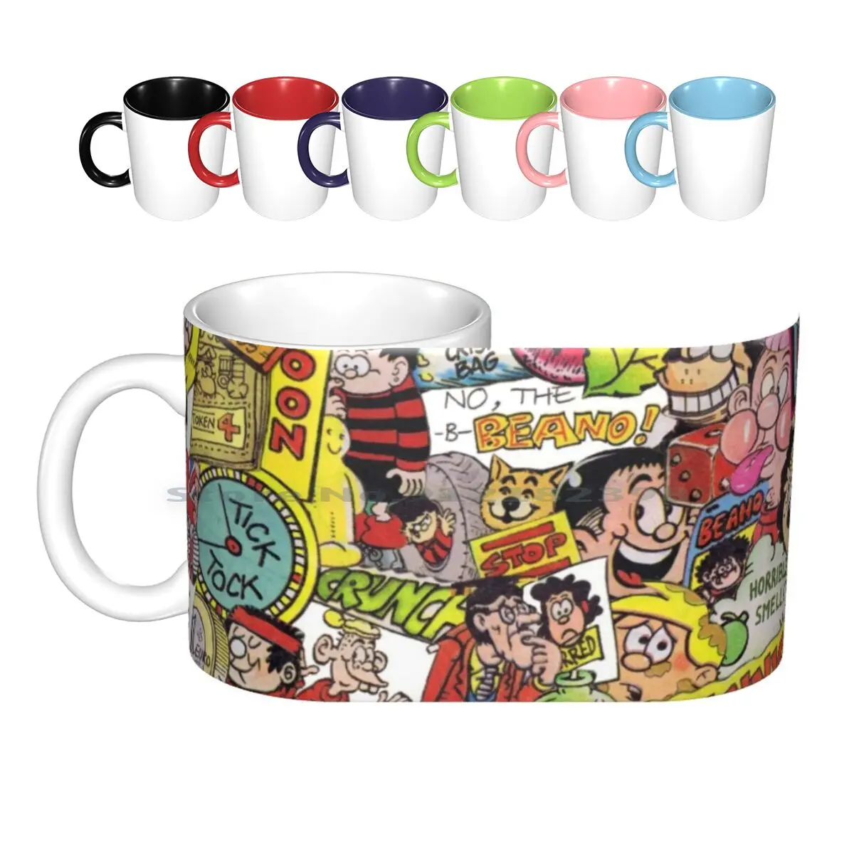 Beano Tazze In Ceramica Tazze Da Caffè Tazza Da Tè Al Latte Beano Dennis La Minaccia Gnasher Roger The Ivy The Terrible Comics Annuali Collage