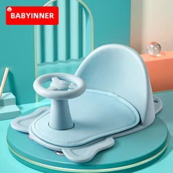 Babyinter – siège de bain pour bébé antidérapant, tabouret doux pour nouveau né avec ventouse, fournitures de bain pour bébé en toute sécurité 