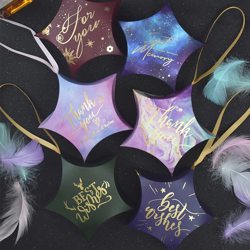 

Six Colors Five-pointed Star Gift Boxes Party Favors Candy Box wedding favors and gifts Baby Shower Christmas Party favor box