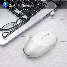 10mA Wireless Mouse For IPad PC Laptop Three Mode BT 3.0G 5.0G 2.4G 1600 DPI Slim Silent Design 3.7V Rechargeable Optical Mouse