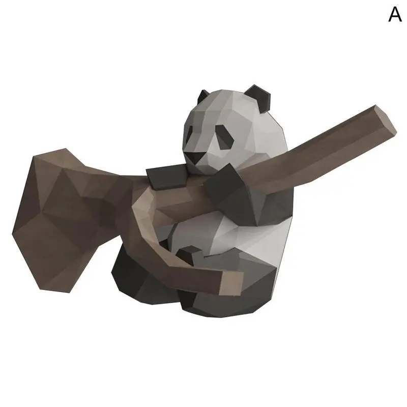 Creative 3D Panda Paper Model DIY Manual Paper Model Hanging Toy For Kids Gifts 3D Panda Animal Papercraft Model Wall Decorative