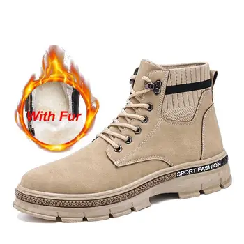 

2019 Winter Warm Snow Boots Adult Sneakers Men Casual Man Boots Driving Footwear Comfort Short Plush Male Boot Walking Sneakers