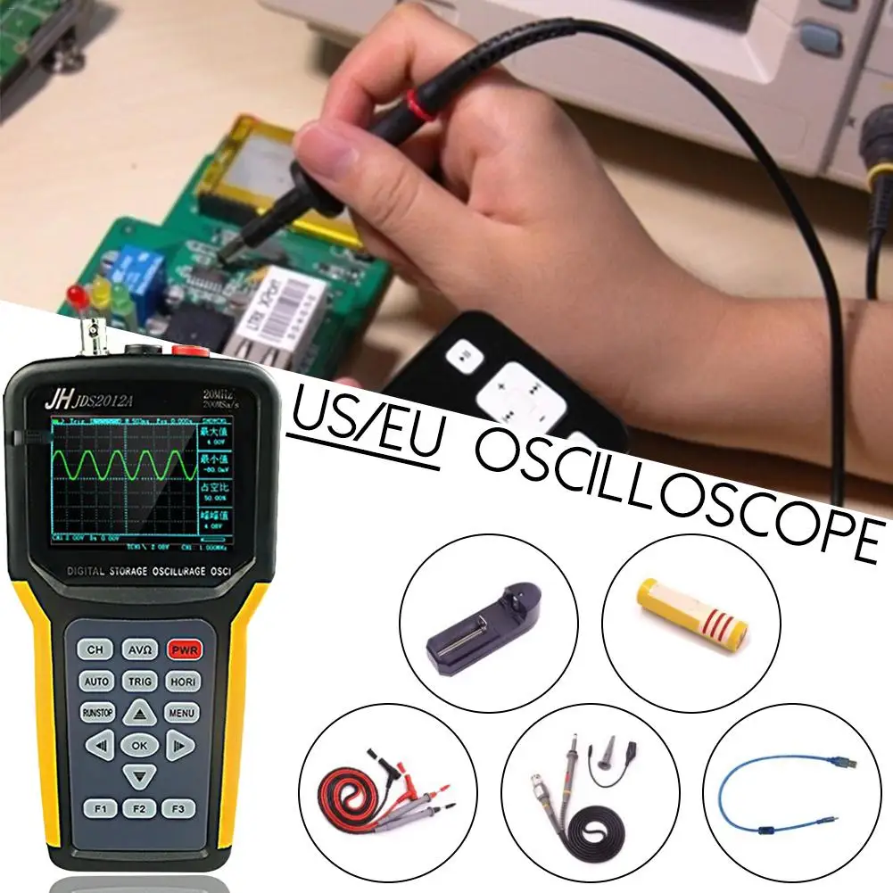 

Portable oscilloscope Jinhan JDS2012A JDS2022A 20MHz Bandwidth 2 channel Handheld Digital Oscilloscope 200MSa/s Sample Rate