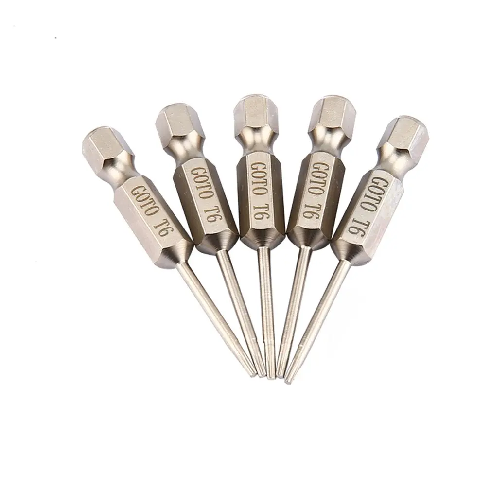 5 шт. отвертка Torx из легированной стали 50 мм длиной 2,0 магнитные бытовые инструменты для ремонта, отвертка, набор сверл
