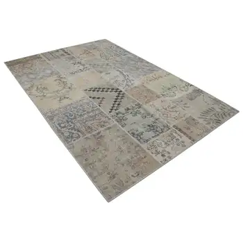 

172x245 Cm Beige Handmade Patchwork Rug-6x8 Ft