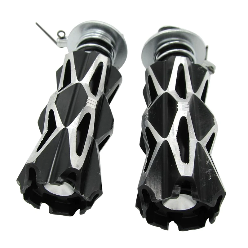 1 Pair Motorcycle Black Foot Pegs Rider Rear Front Pedal FootrestFoot