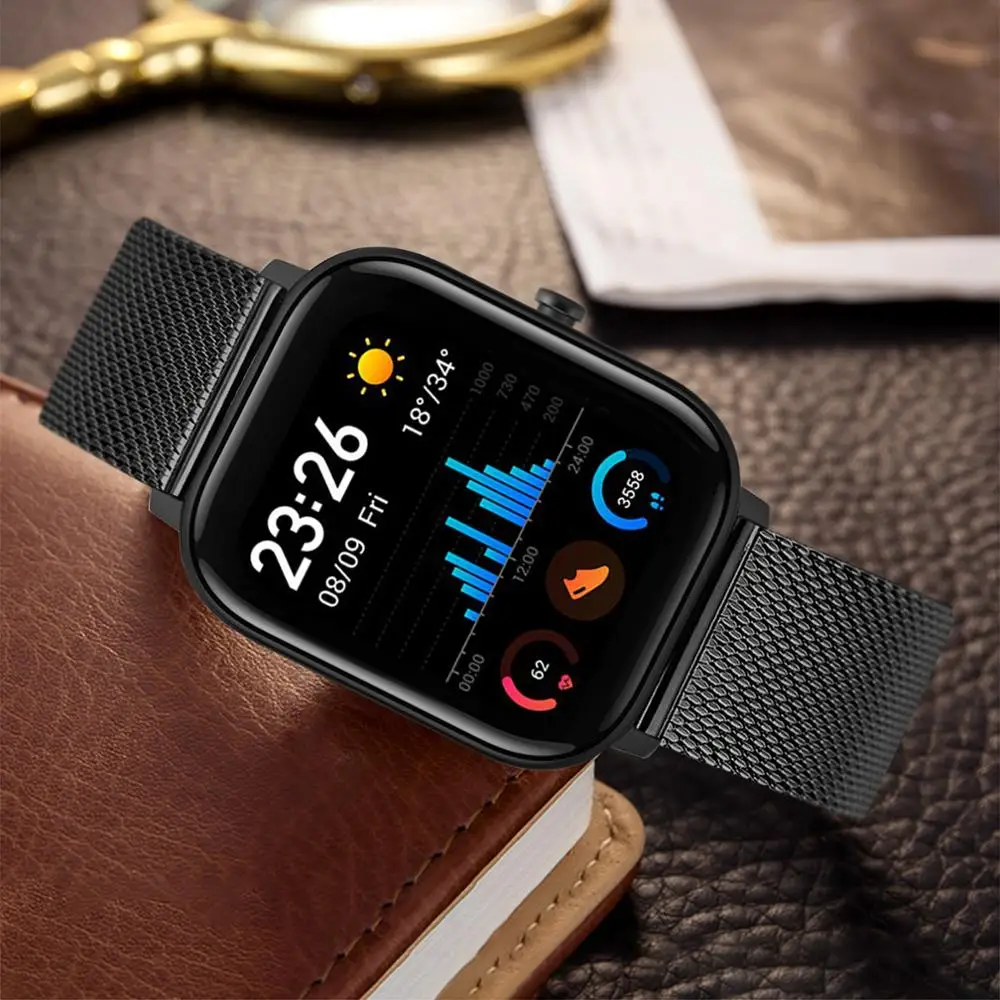 Cinturino in acciaio inossidabile a maglie per Amazfit GTS / GTS 2e / GTS 2  Mini / GTS 3 / GTR 42mm cinturino cinturino nero oro rosa argento -  AliExpress Watches