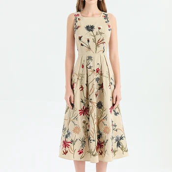 

HIGH QUALITY 2020 Newest Runway Dress Women's Sleeveless Floral Print Tank Dress