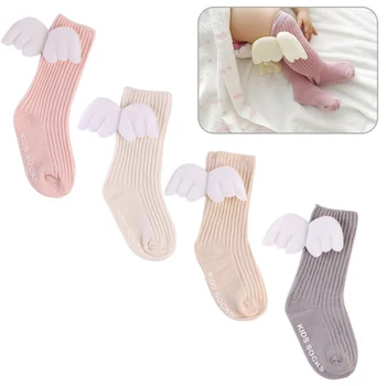

Newborn Baby Boy Girl Toddler Angel High Leg Wings Socks Soft Breathable Knee Socks Cute Warm Stretch Elastic Knitted Socks