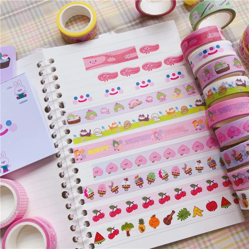 Kawaii Канцелярские товары корейский Ins Маскировка васи декоративная лента Сделай Сам клейкая лента для дневник в стиле скрапбукинг украшения школьные канцелярские принадлежности