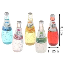 2/5Pcs 1:12 Doll House Fruit Drink Bottle Dollhouse Miniatures 1:12 Accessories Miniature Resin Toy