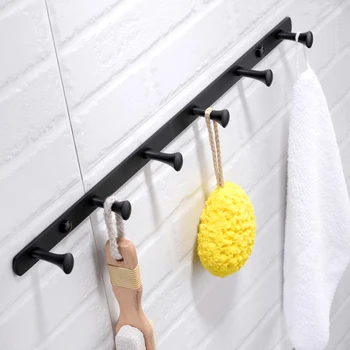 

Brass Hook Towel Coat Hooks Black Bathroom Hook Wall Mount Multi-function Robe Hook Holder Home Round Hook Coat Hat Rack