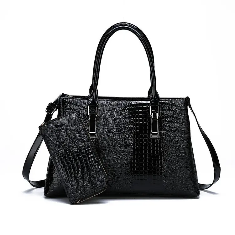 

Classic Top Grade WOMEN'S Bag Simple Snakeskin Print One-Shoulder Handbag Western Style Two-Piece Set Different Size Bags