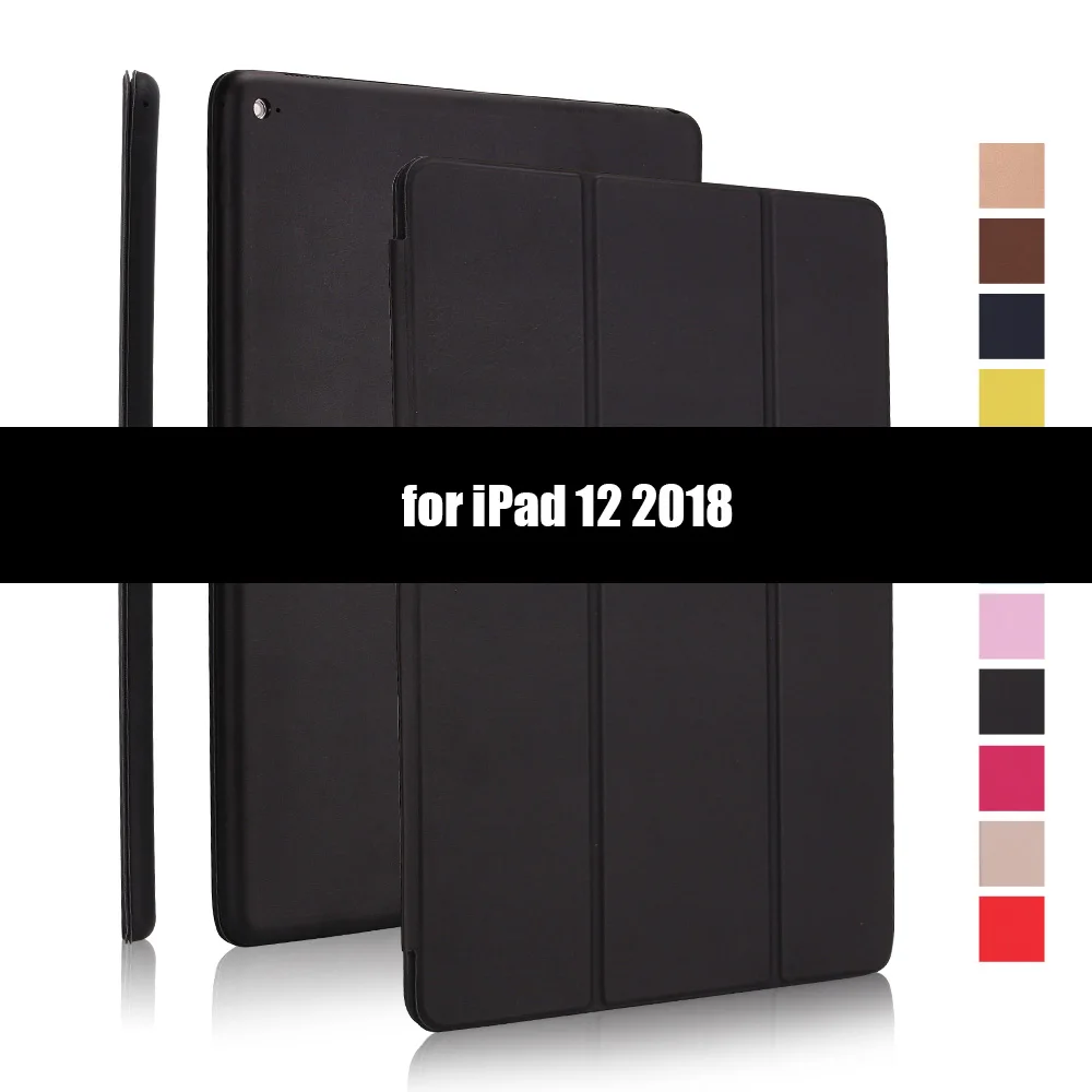 Ультратонкий смарт-чехол для ipad Pro 12,9 12," Магнитный из искусственной кожи складной чехол-книжка s для ipad 12,9 - Цвет: Black-2