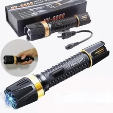 Lampe de poche à lumière LED, tactique d'autodéfense d'extérieur, haute puissance, torche, Zoom télescopique, Super lumineuse, électrique