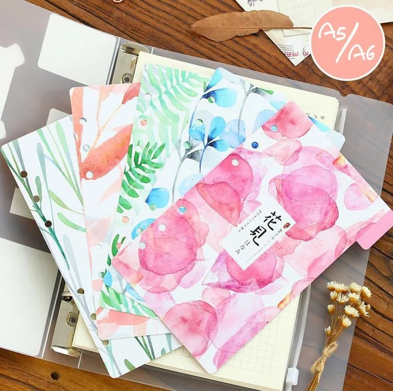 Creative A5/A6 Colored Notebook Index Page Matte Cover Spiral Diary Planner Paper Note Book Category Pages Stationery | Канцтовары для