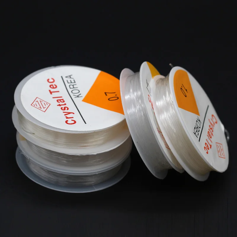 6 Rotoli Di Filo Elastico Per Braccialetti - Set Da 0,4 A 1 Mm, Trasparente, Con Forbici, Aghi E Tubo Porta Oggetti, Per Perline E Collane Fai Da Te - 6