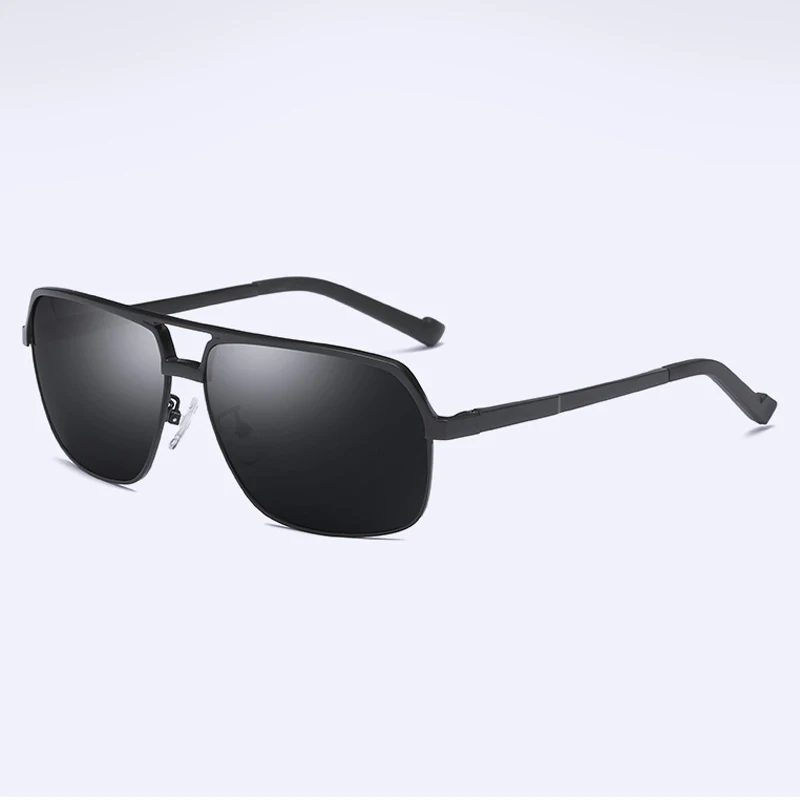 BLACK Q · VISELD Квадратные Солнцезащитные очки мужские поляризованные UV400 Высокое качество солнцезащитные очки алюминий магний Металл Ретро водительские зеркальные солнцезащитные очки - Lenses Color: BLACK