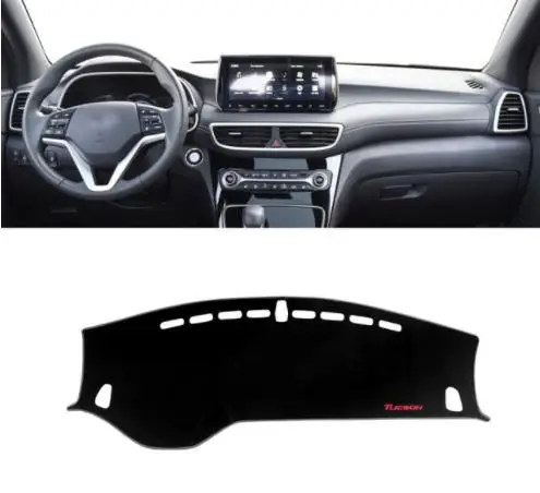 Для hyundai Tucson- LHD Приборная панель автомобиля Избегайте Light Pad Инструмент крышка платформы стол коврик ковры аксессуар - Название цвета: 2019  black side