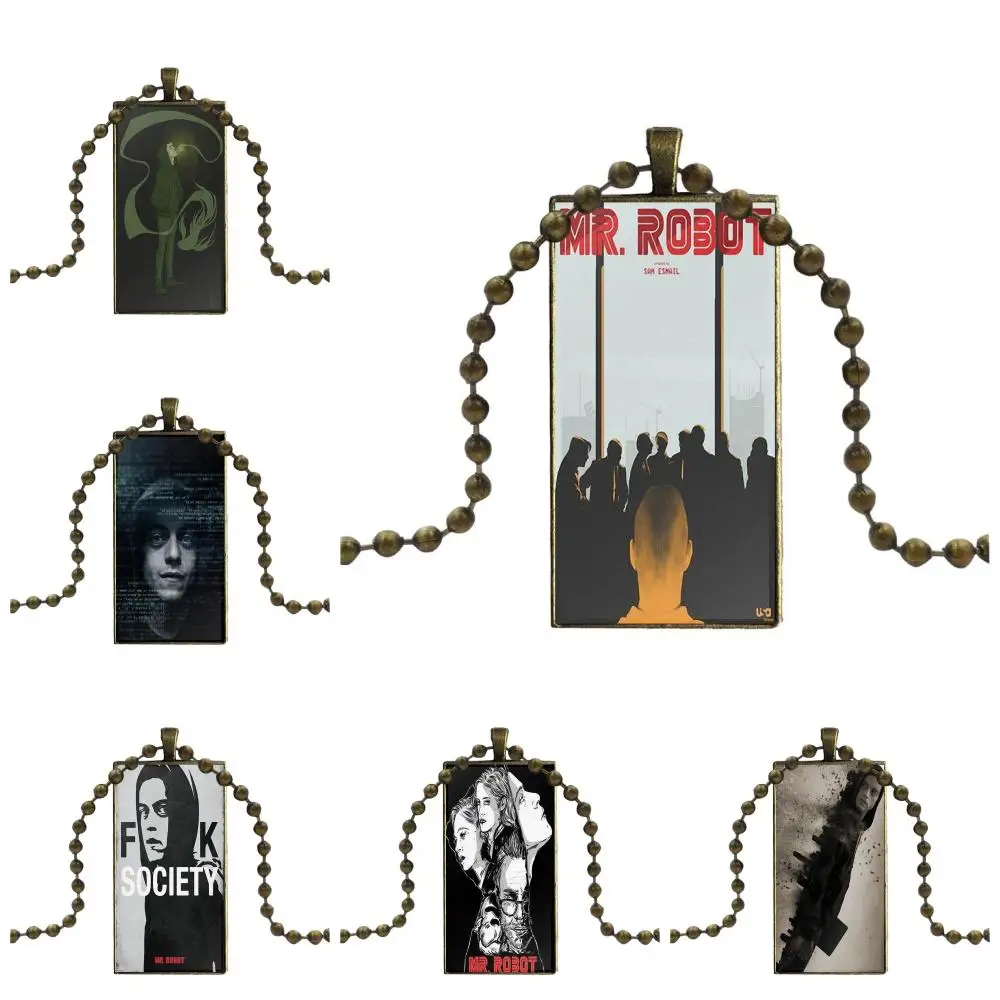For Girls Handmade Gift Ized Mr. Robot Design Fashion Vintage Glass Women Rectangle Necklace Pendants | Украшения и аксессуары