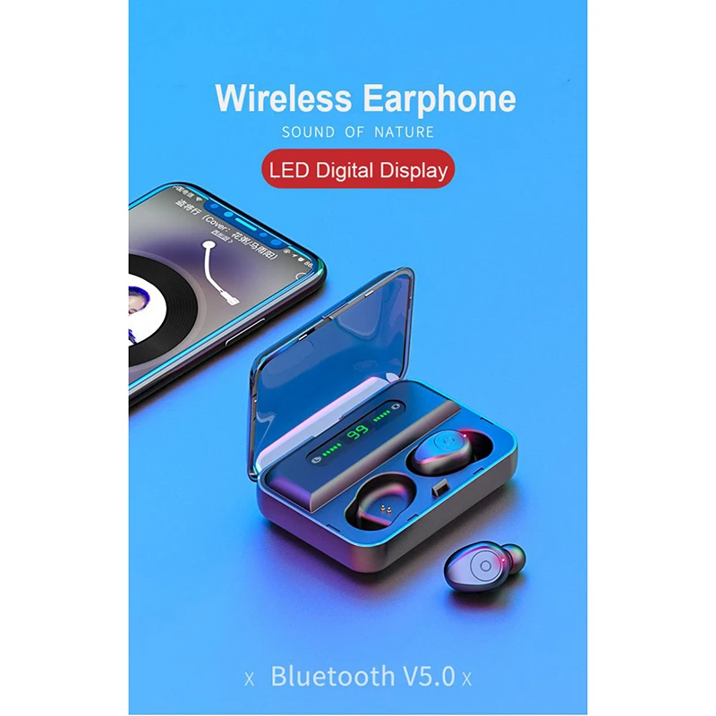 Bluetooth-наушники с сенсорным управлением, TWS беспроводные наушники-вкладыши, bluetooth-наушники с подставкой для телефона