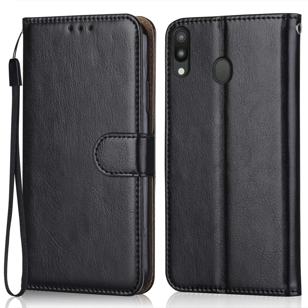 Folio Luxury Leather Case for On Samsung Galaxy M20 M205 M205F SM-M205FN Wallet Stand Flip Phone Bag with Strap | Мобильные телефоны