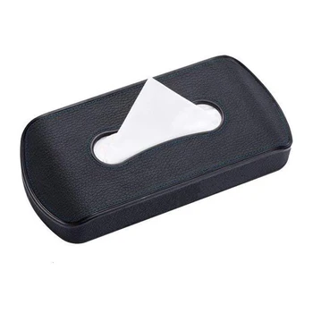 

Car Tissue Box Car Interior Products Chair Back Hanging Tissue Box Sun Visor Clip Multi-Function Card, Black Blue Line