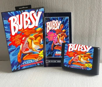

Bubsy With Box And Manual 16bit MD Game Card For Sega Mega Drive For Genesis