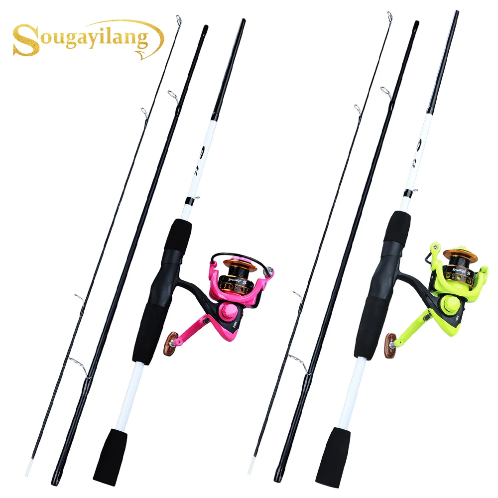 

Sougayilang New 1.75m Fishing Rod Combos Portable 3 Section Lure Fishing Rod with 12BB Aluminum Spinning Fishing Reels Kit Pesca