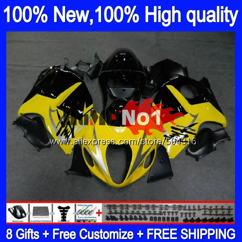 No. 1 Hayabusa для SUZUKI GSX-R1300 1996 1997 1998 99 00 01 27MC. 86 GSXR 1300 GSXR1300 96 97 98 1999 2000 2001 желто-черные обтекатели - Цвет: No. 1