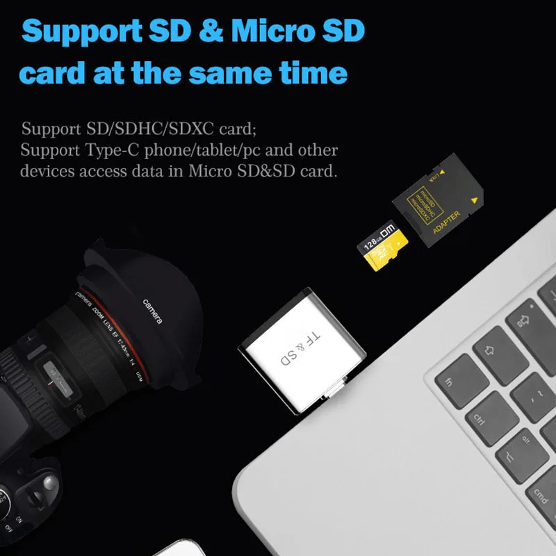 Ginsley type C MICRO SD и SD кард-ридер 2 в 1 для Mac huawei Xiaomi LG sony планшеты/телефон