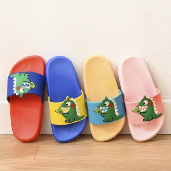 

Summer Kids Shoes Cartoon Girls Slippers Children Slippers Home Indoor PVC Dinosaur Boys Sandals Parent-child Shoes Non-slip New