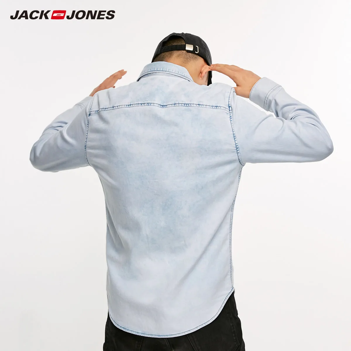 Мужская джинсовая рубашка с принтом Jack Jones | 218305515