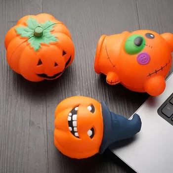 

6 Pcs Cute Oversized Pumpkin Ice Cream Cake With A Soft Squeeze Toy Rebound Vent Decompressive Toy Halloween Stress Relief Toy