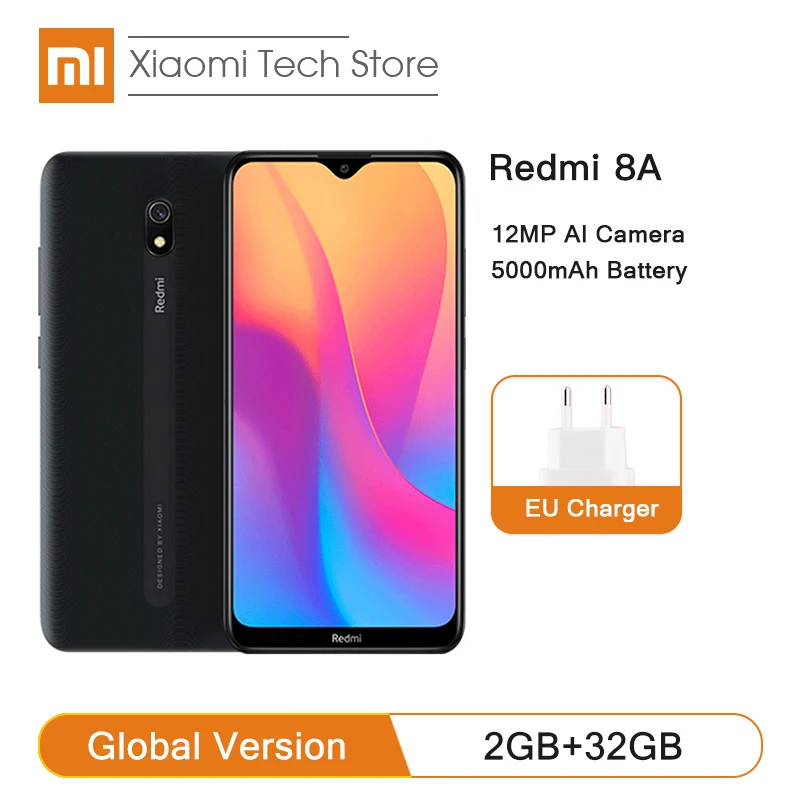 Глобальная версия смартфона Xiaomi Redmi 8A, 2 Гб, 32 ГБ, 5000 мАч, Восьмиядерный Snapdragon 439, мобильный телефон, камера 12 МП, 6,22 ", разблокировка лица|Смартфоны и мобильные телефоны| | АлиЭкспресс