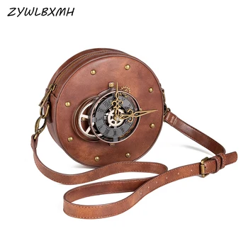 

ZYWLBXMH Steampunk Gear Handbags Rivet Shoulder Bag Waterproof PU Leather Bags Women Bag carteras mujer de hombro y bolsos
